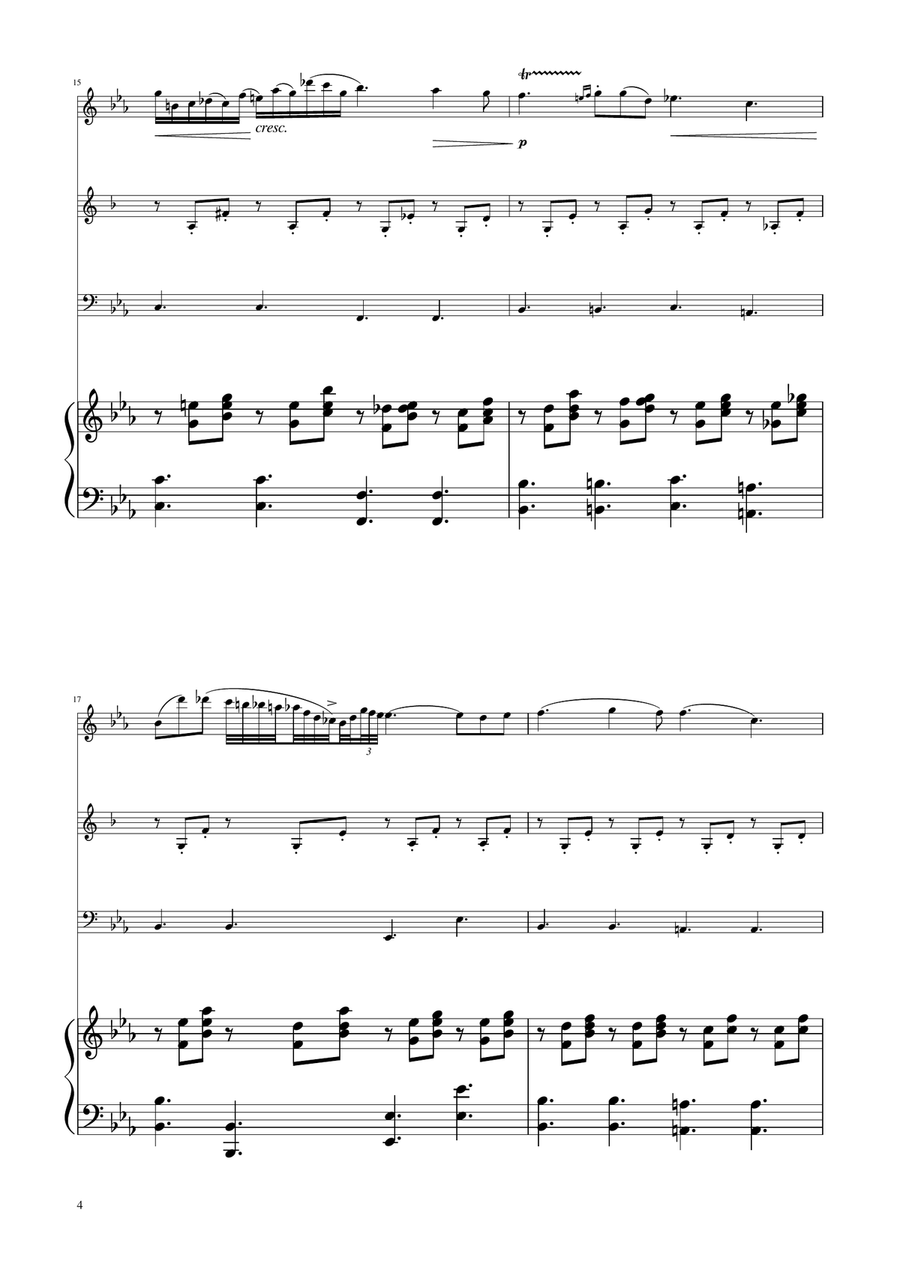 Chopin - Nocturne op.9 No.2 - Woodwind Trio Woodwind Trio scores gallery preview page 4