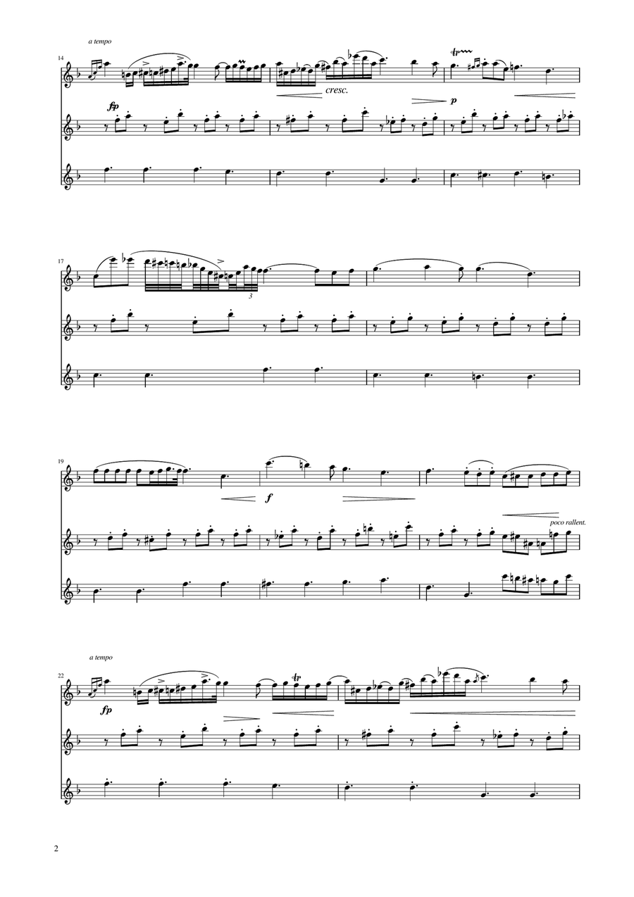 Chopin - Nocturne op.9 No.2 - Flute Trio Flute Trio scores gallery preview page 2