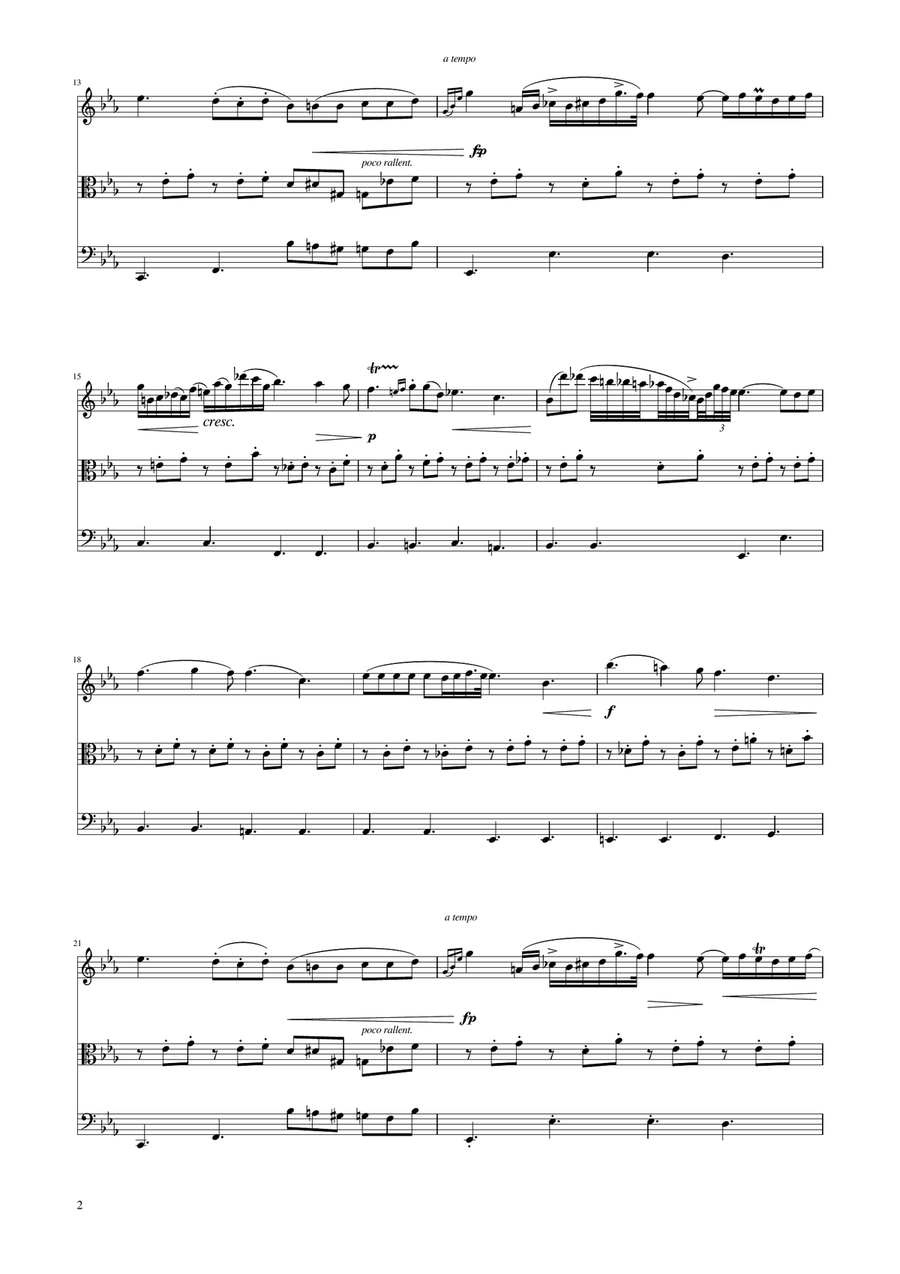 Chopin - Nocturne op.9 No.2 - String Trio String Trio scores gallery preview page 2