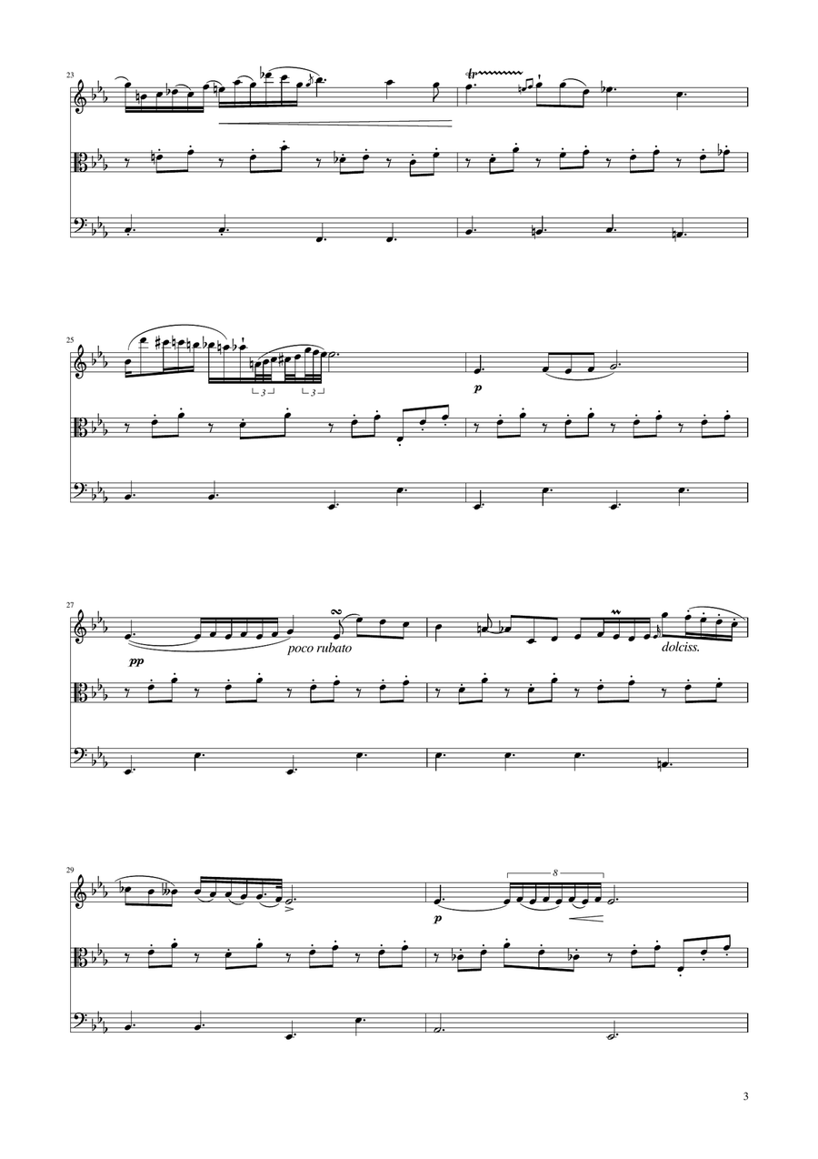 Chopin - Nocturne op.9 No.2 - String Trio String Trio scores gallery preview page 3