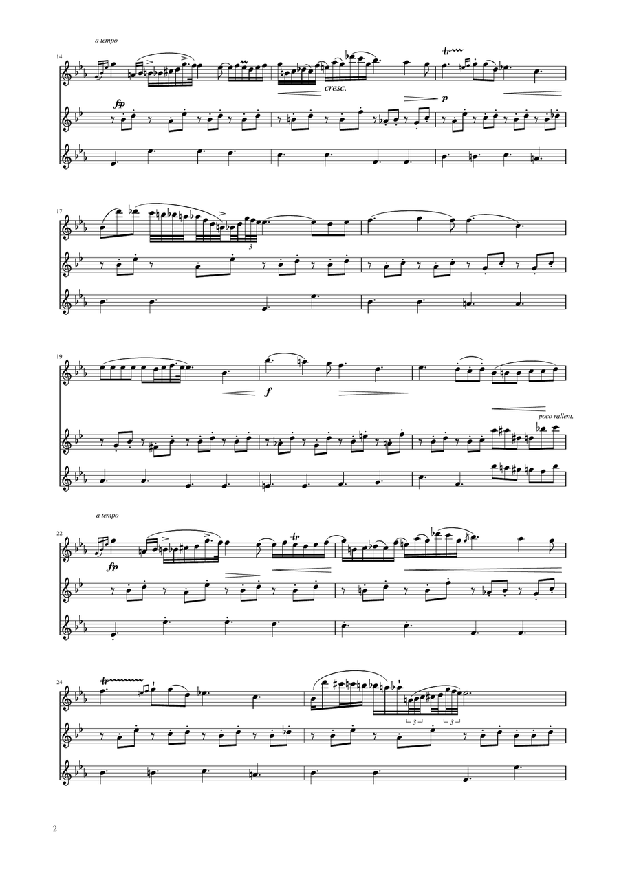 Chopin - Nocturne op.9 No.2 - Sax Trio SAT SAT scores gallery preview page 2