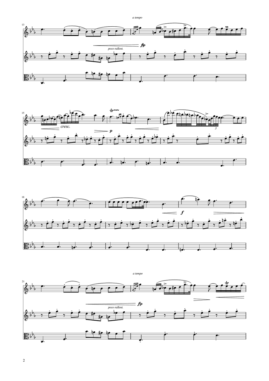 Chopin - Nocturne op.9 No.2 - String Trio String Trio scores gallery preview page 2