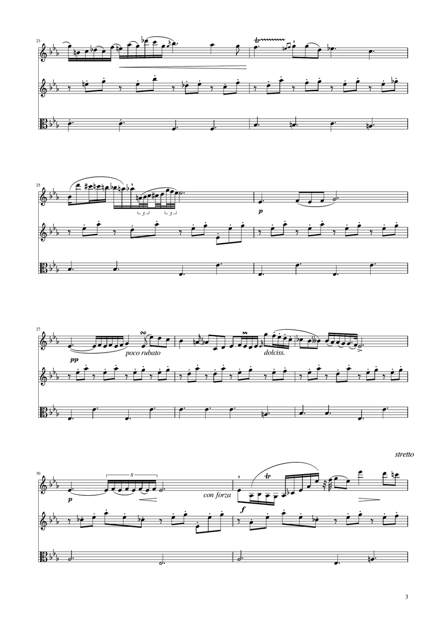 Chopin - Nocturne op.9 No.2 - String Trio String Trio scores gallery preview page 3