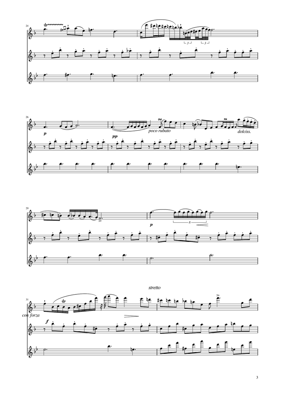 Chopin - Nocturne op.9 No.2 - Flute Trio Flute Trio scores gallery preview page 3
