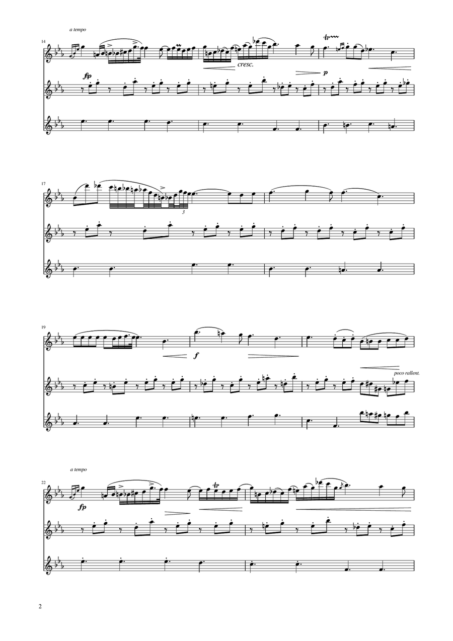 Chopin - Nocturne op.9 No.2 - Violin Trio String Trio scores gallery preview page 2