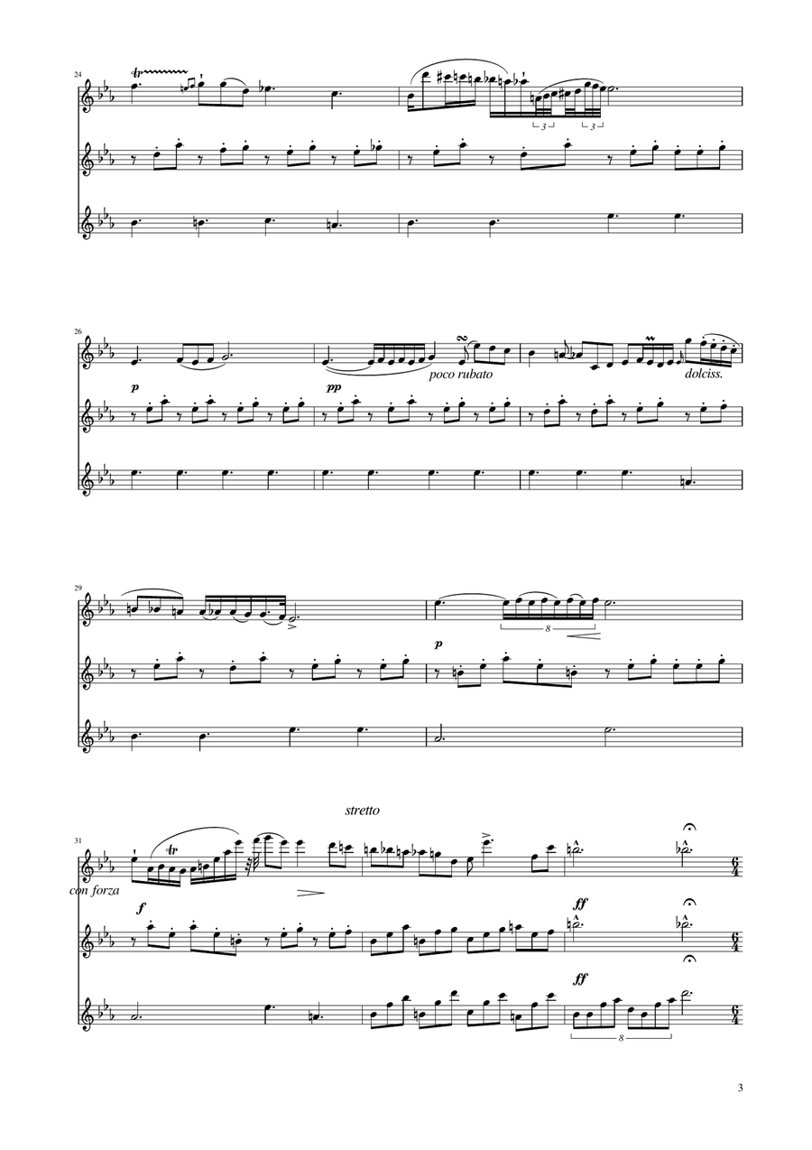 Chopin - Nocturne op.9 No.2 - Violin Trio String Trio scores gallery preview page 3