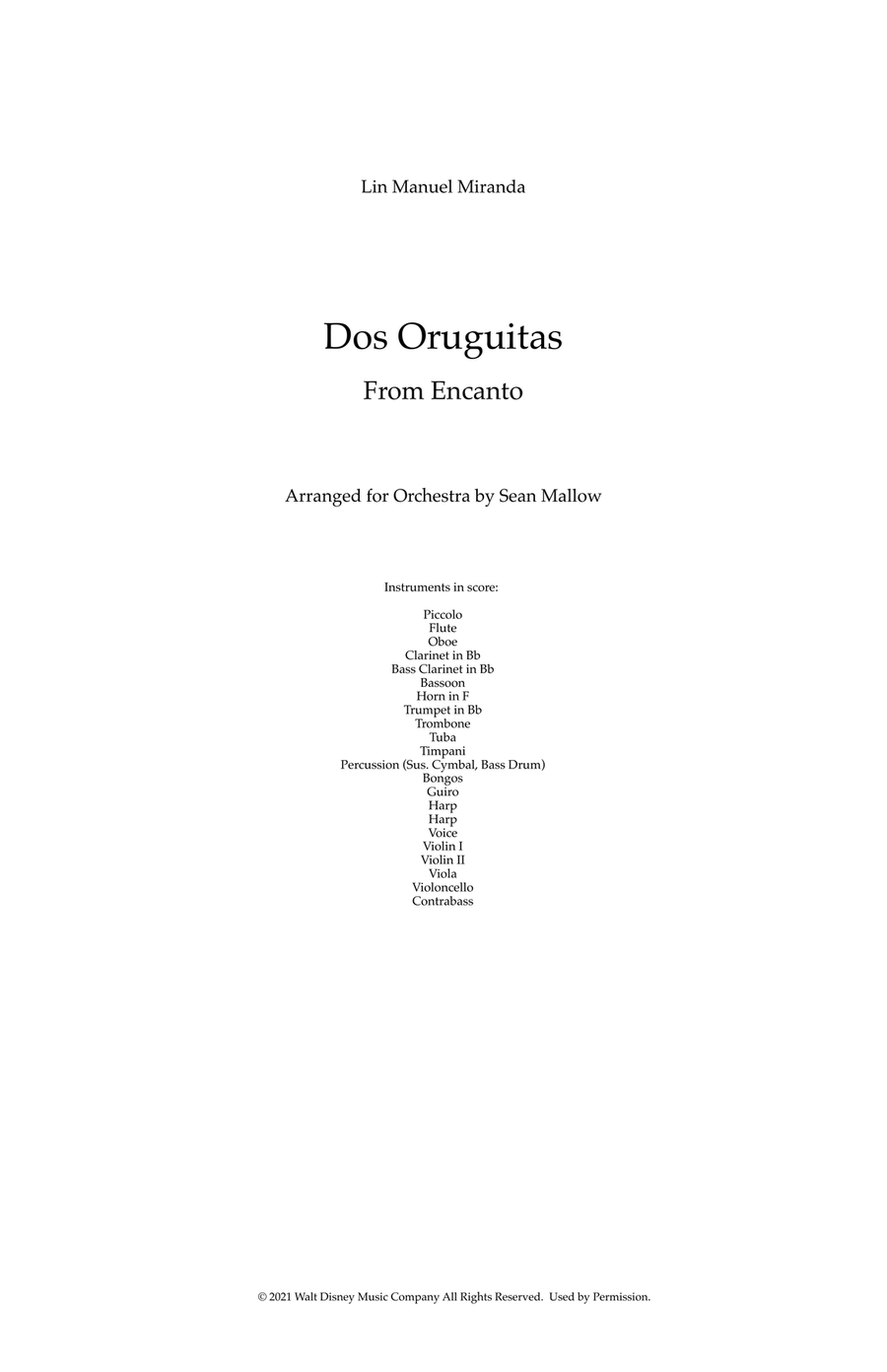 Dos Oruguitas Dos Oruguitas Full Orchestra scores gallery preview page 1