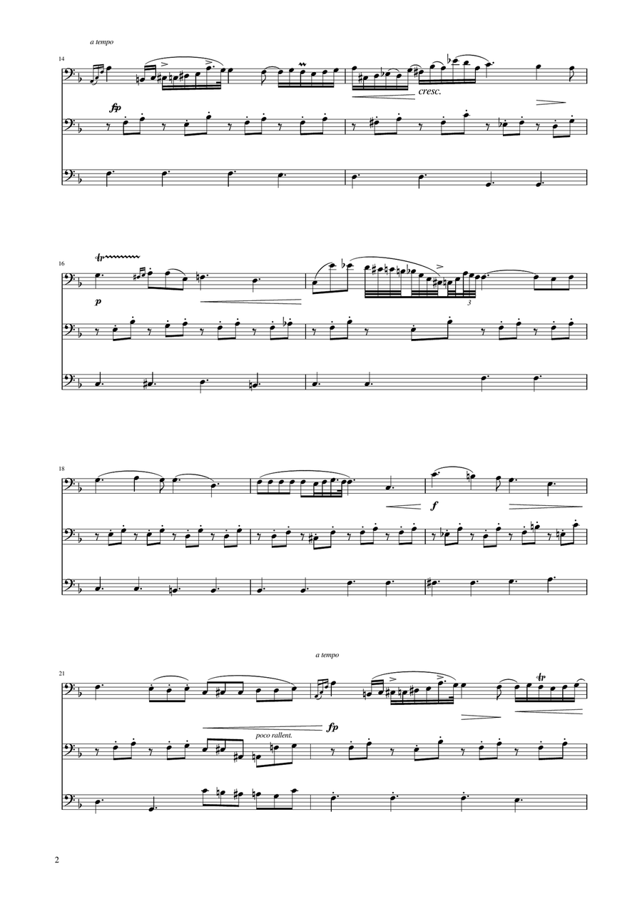 Chopin - Nocturne op.9 No.2 - Cello Trio String Trio scores gallery preview page 2