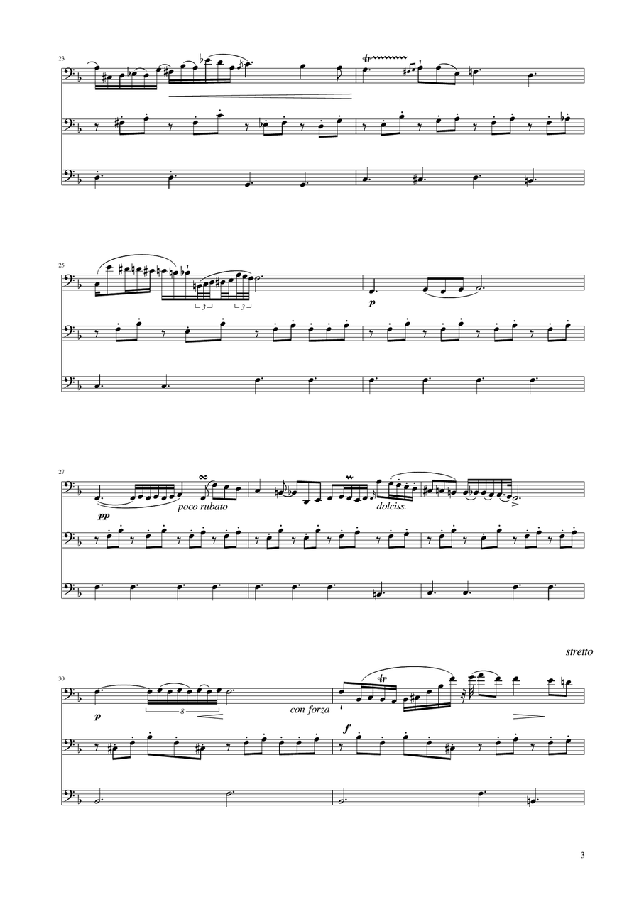 Chopin - Nocturne op.9 No.2 - Cello Trio String Trio scores gallery preview page 3