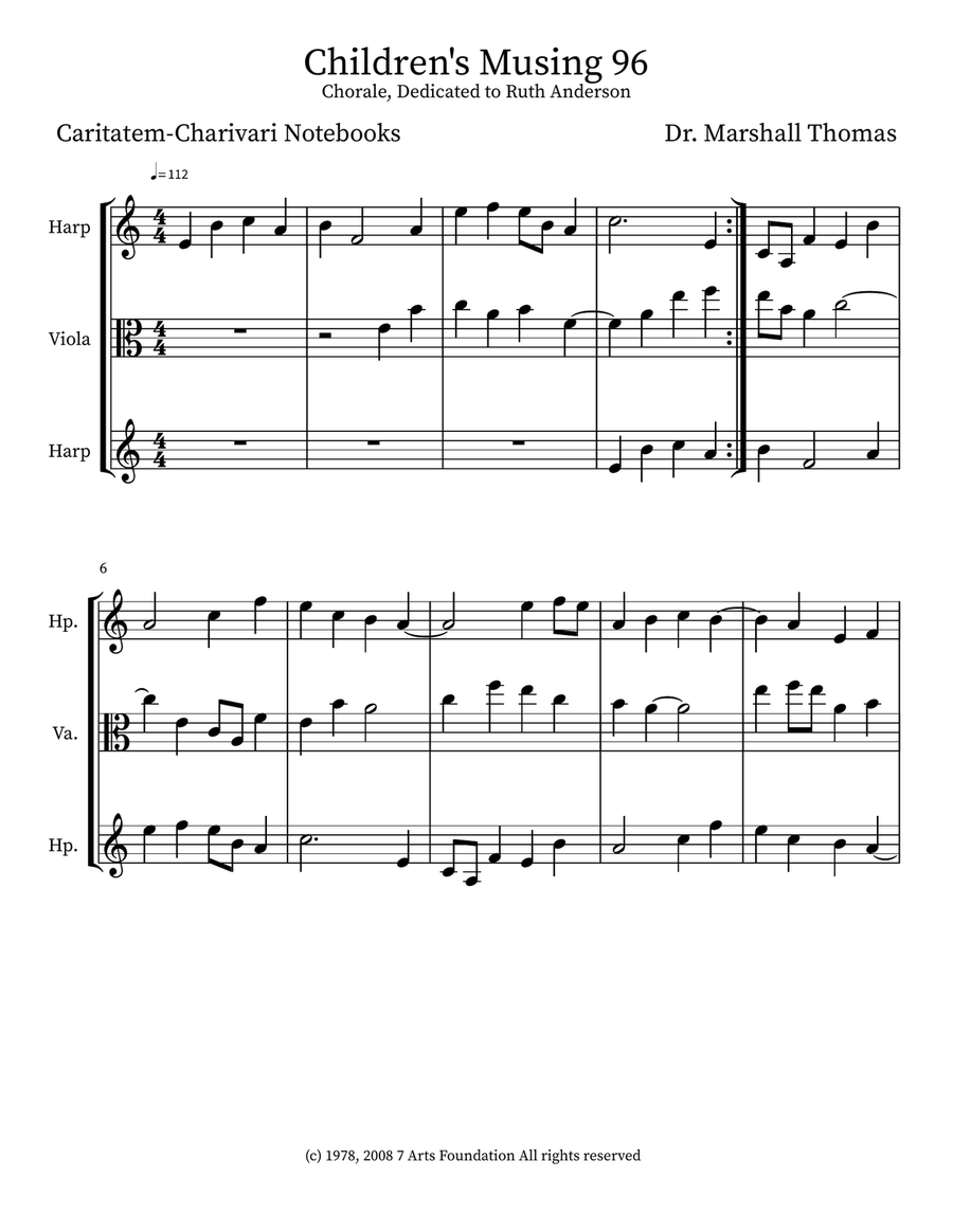 Children's Musing 96 Children's Musing 96 Small Ensemble scores gallery preview page 1