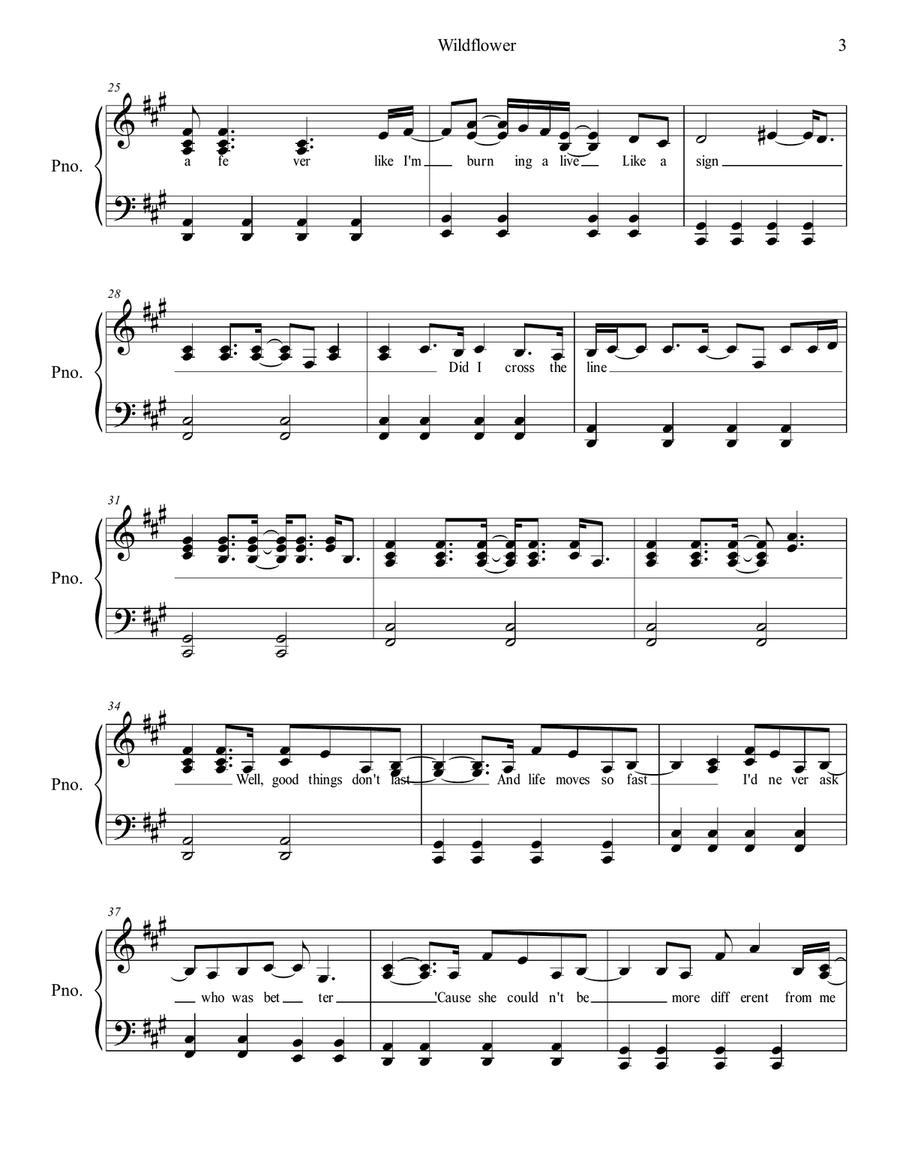 Wildflower Wildflower Piano, Vocal scores gallery preview page 3