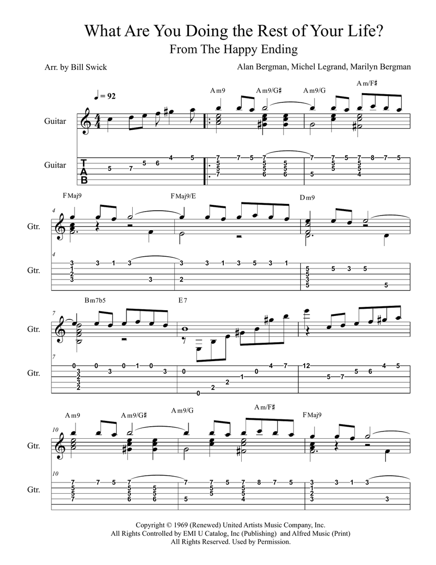 What Are You Doing The Rest Of Your Life? Guitar Solo scores gallery preview page 2