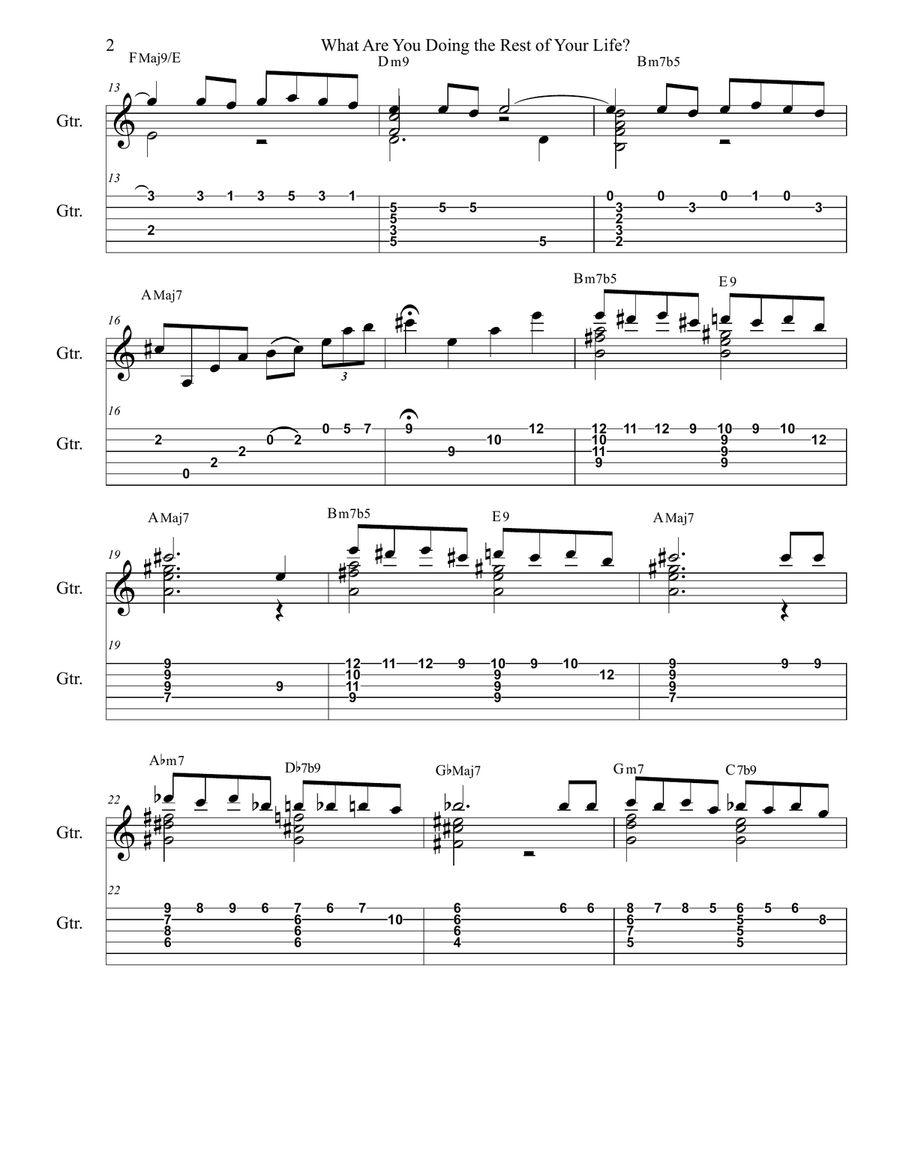 What Are You Doing The Rest Of Your Life? Guitar Solo scores gallery preview page 3