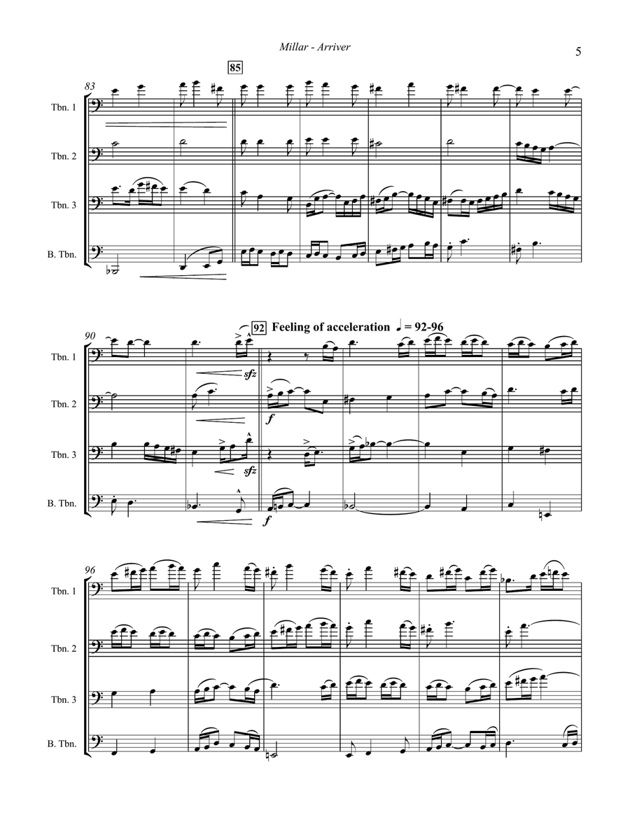 Arriver for Trombone Quartet Brass Quartet scores gallery preview page 5