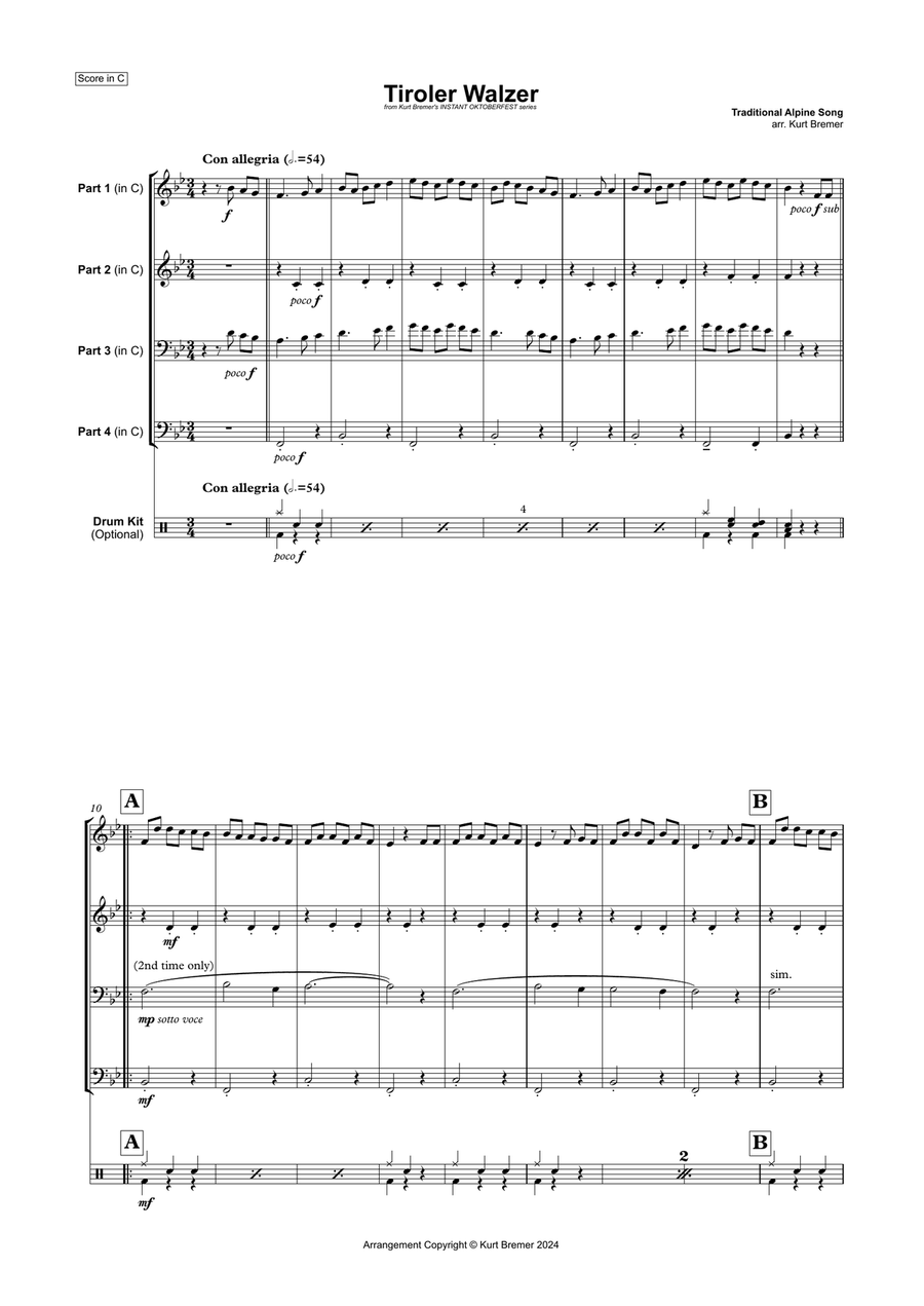 Tiroler Walzer Small Ensemble scores gallery preview page 1
