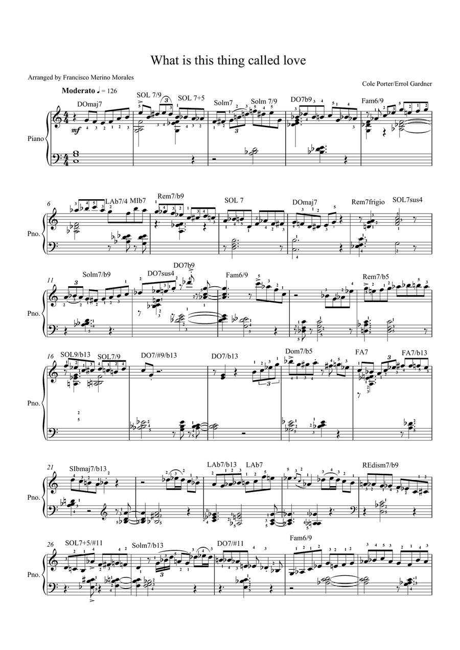 What is this thing called love? Piano Solo scores gallery preview page 1