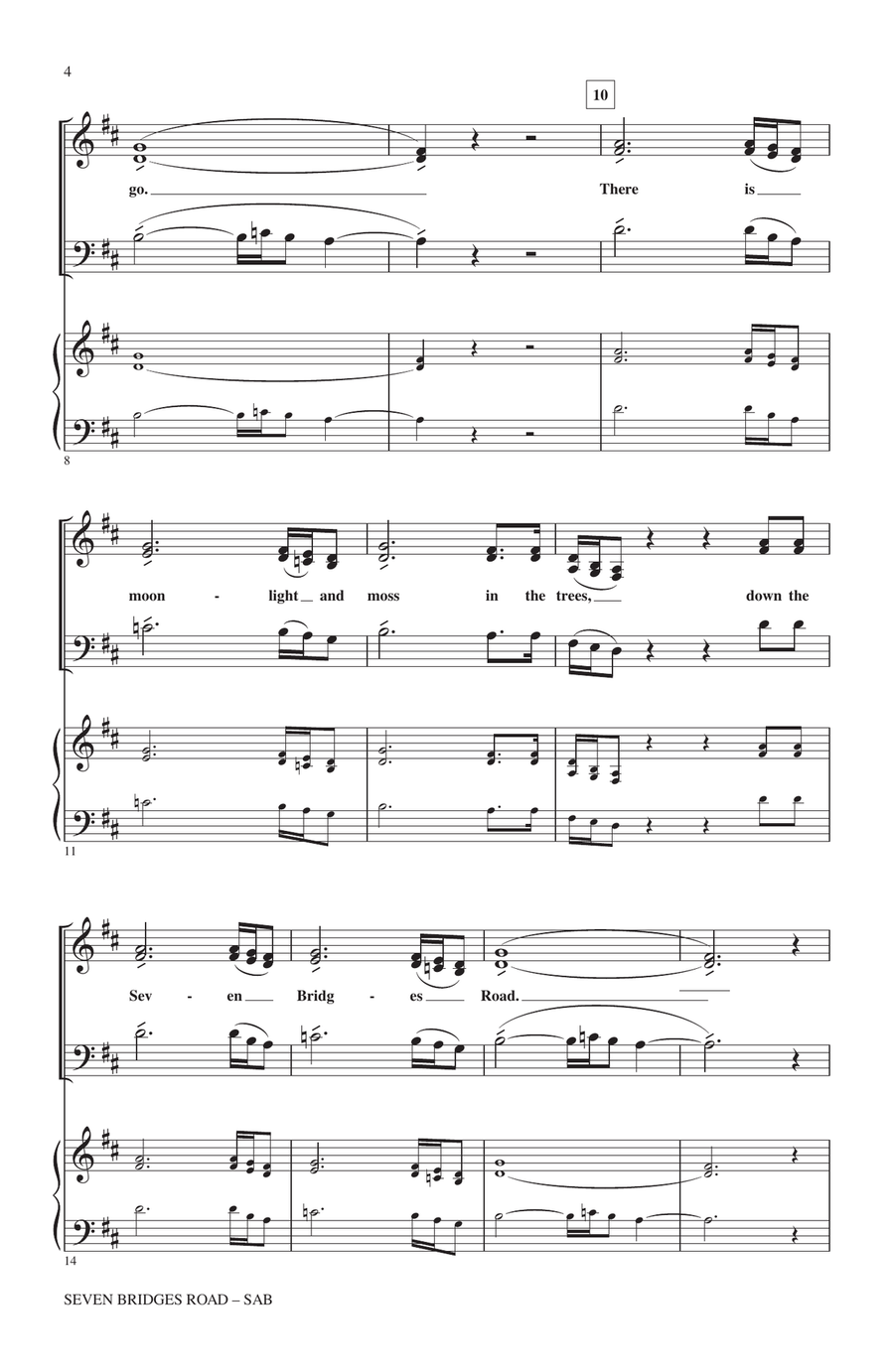 Seven Bridges Road (arr. Kirby Shaw) 3-Part scores gallery preview page 2