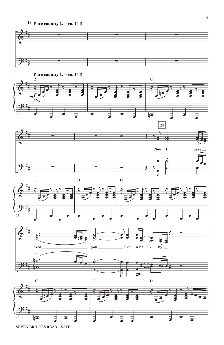 Seven Bridges Road (arr. Kirby Shaw) 4-Part scores gallery preview page 3