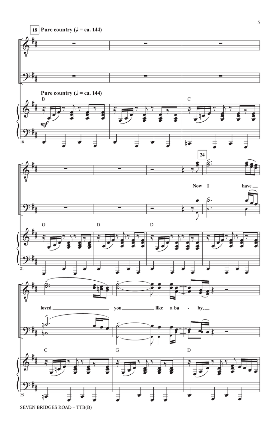 Seven Bridges Road (arr. Kirby Shaw) TTB scores gallery preview page 3