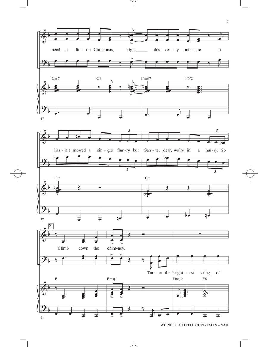 We Need A Little Christmas (from Mame) (arr. Ryan O'Connell) 3-Part scores gallery preview page 3