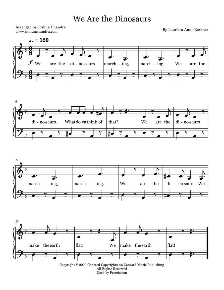 We Are The Dinosaurs We Are The Dinosaurs Piano Method scores gallery preview page 1