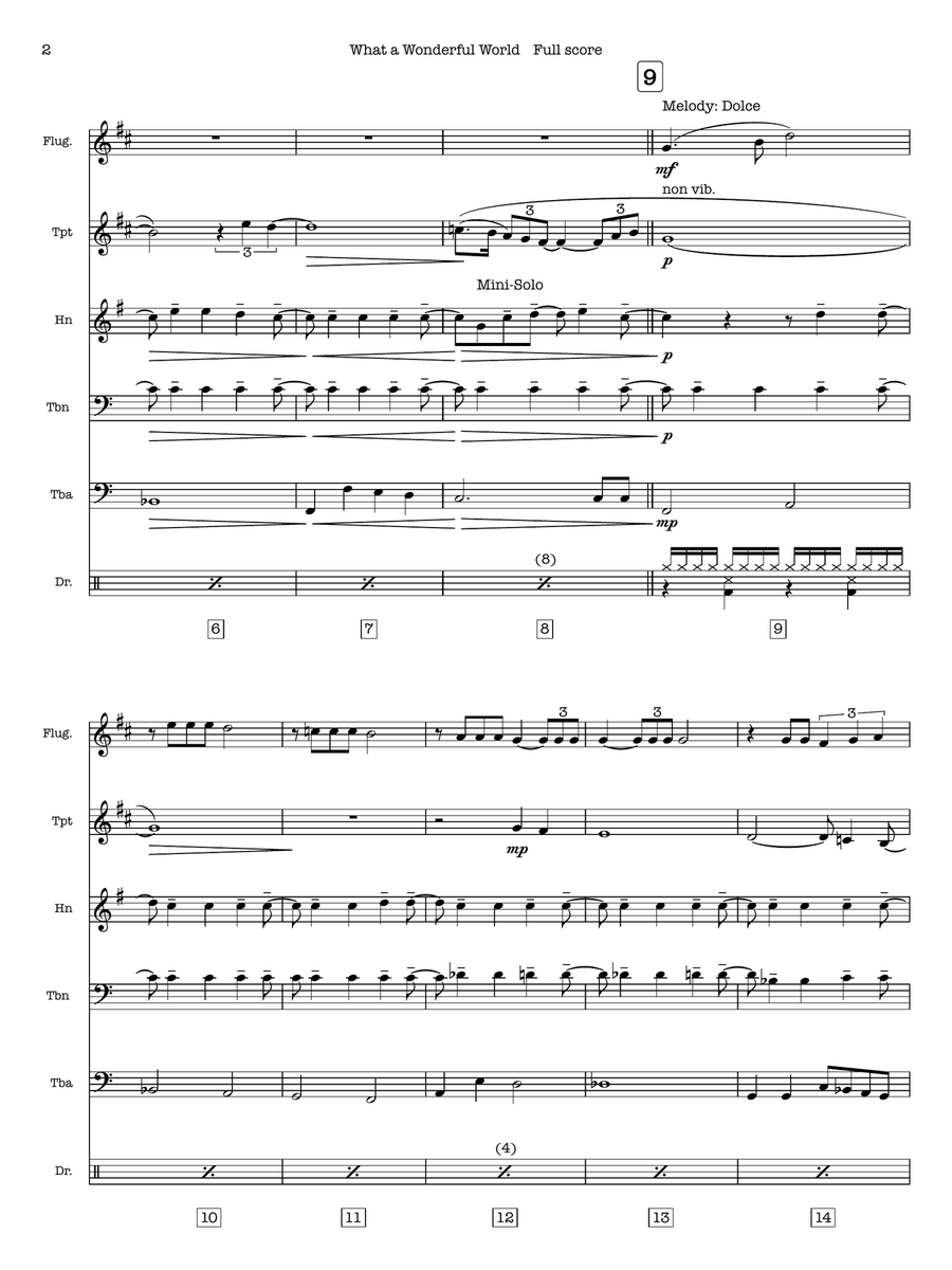What A Wonderful World Brass Quintet scores gallery preview page 2