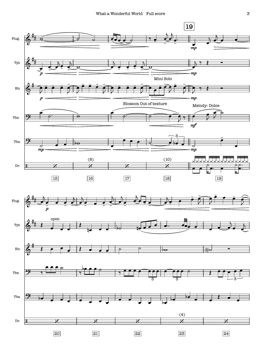What A Wonderful World Brass Quintet scores gallery preview page 3