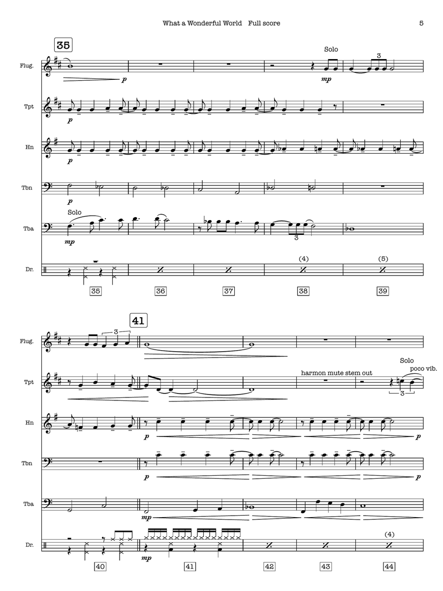 What A Wonderful World Brass Quintet scores gallery preview page 5