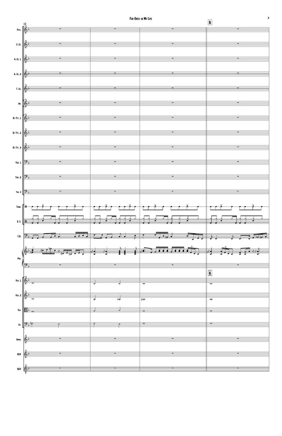 For Once In My Life For Once In My Life Chamber Orchestra scores gallery preview page 3