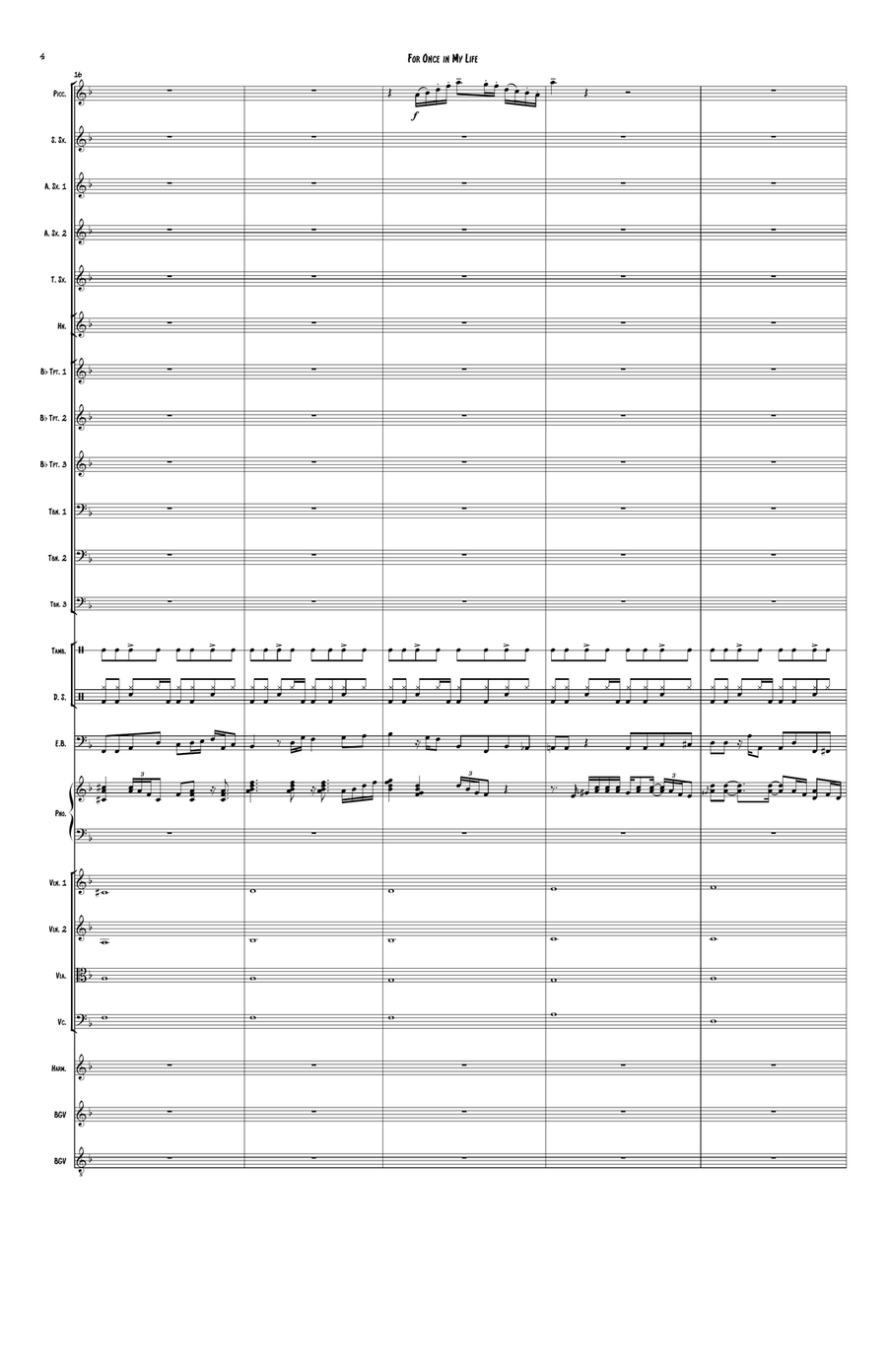 For Once In My Life For Once In My Life Chamber Orchestra scores gallery preview page 4