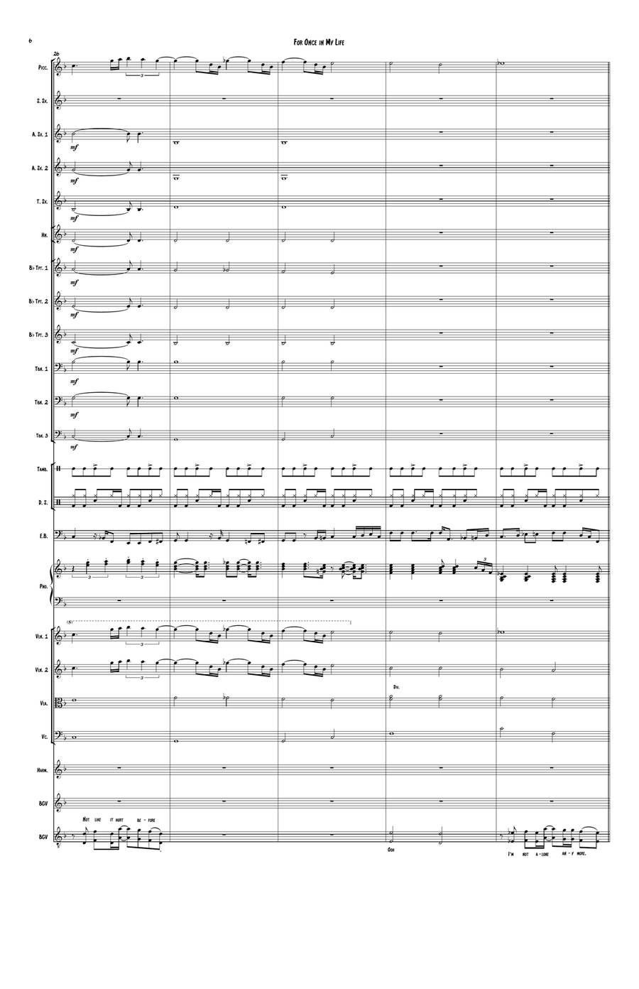 For Once In My Life For Once In My Life Chamber Orchestra scores gallery preview page 6