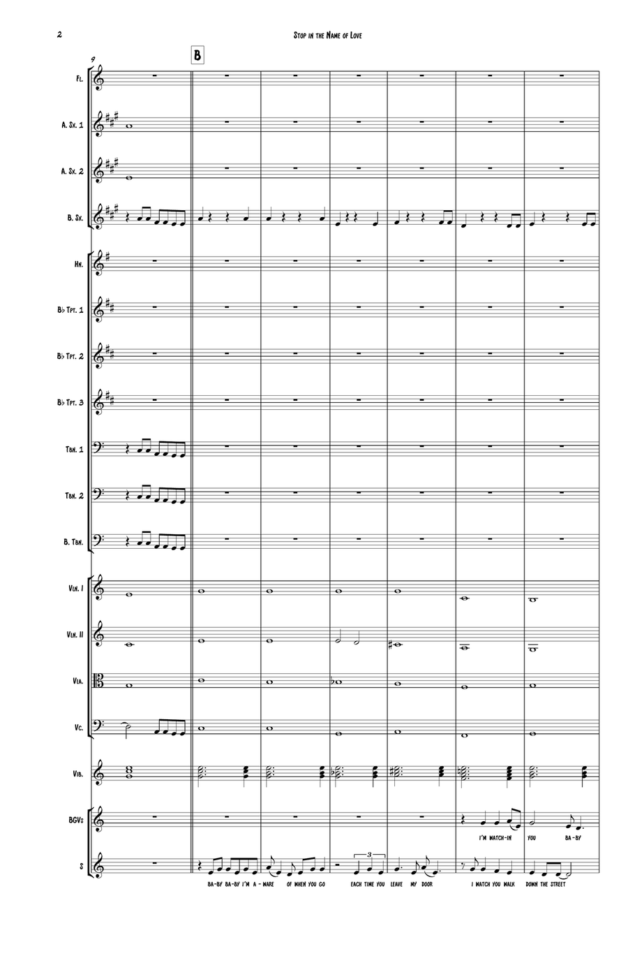 Stop! In The Name Of Love Chamber Orchestra scores gallery preview page 2
