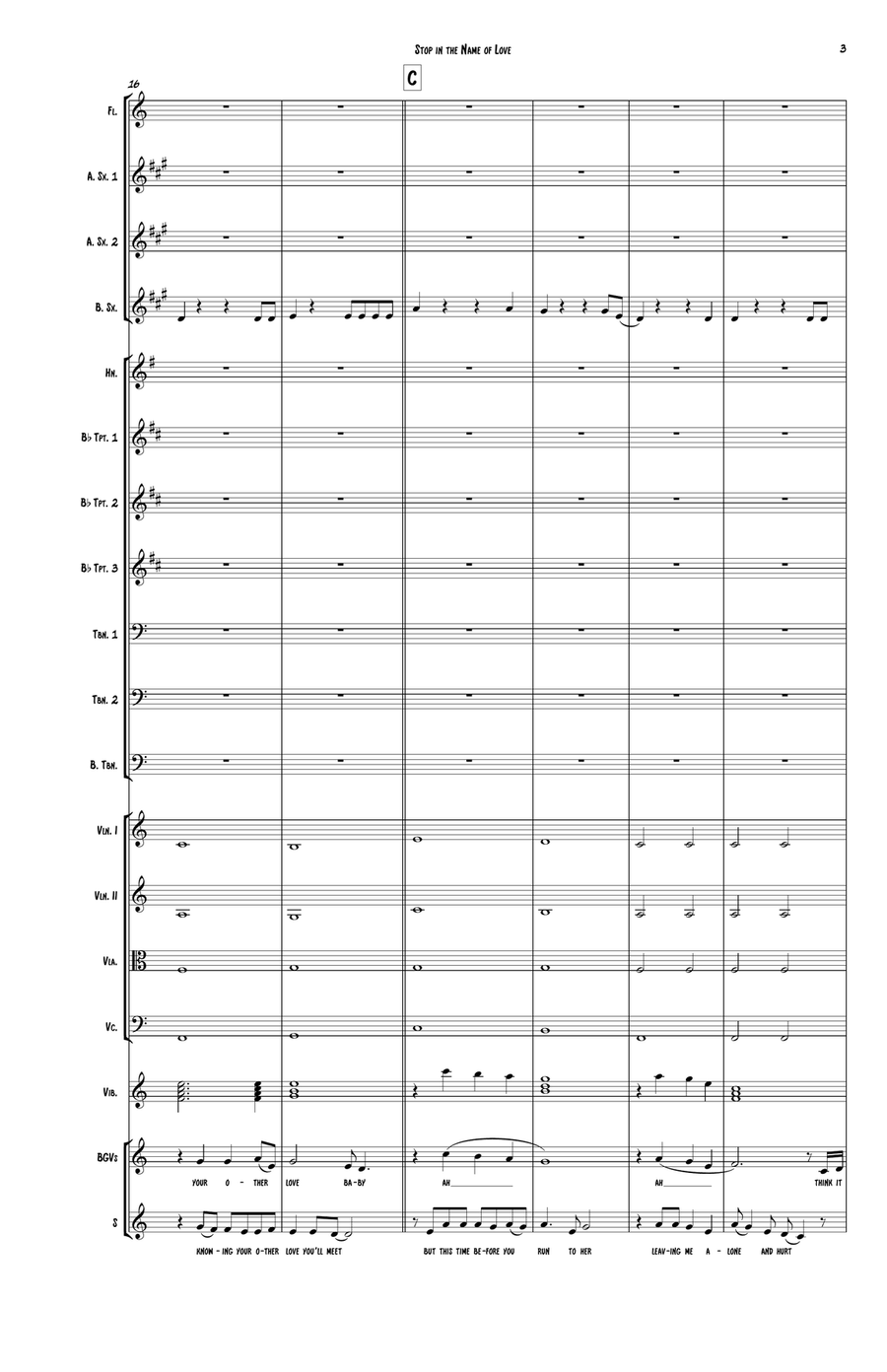 Stop! In The Name Of Love Chamber Orchestra scores gallery preview page 3