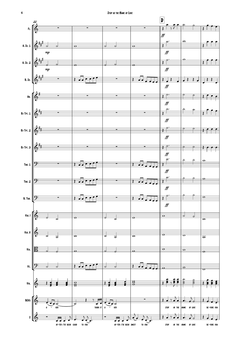 Stop! In The Name Of Love Chamber Orchestra scores gallery preview page 4
