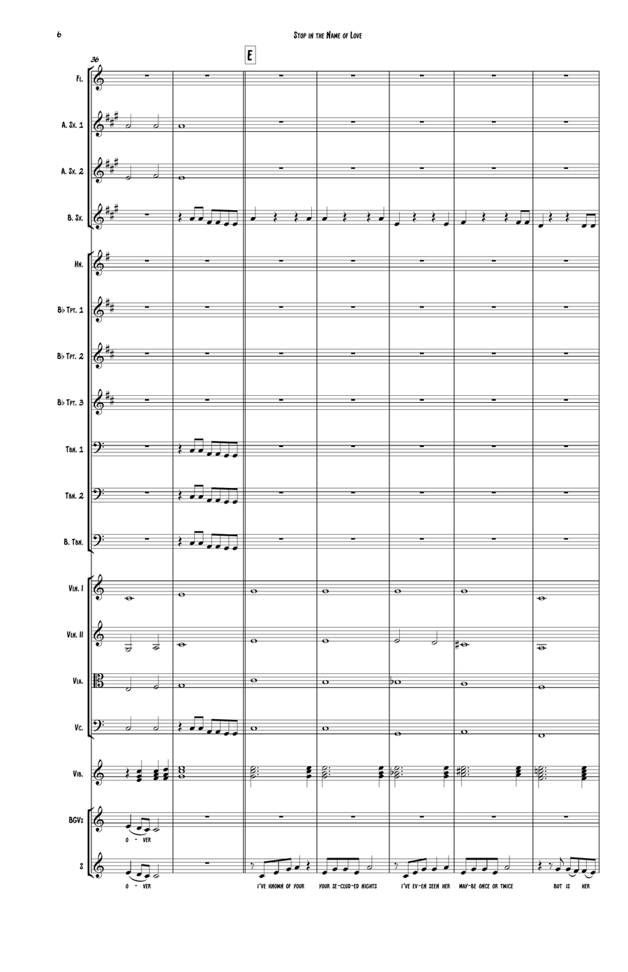 Stop! In The Name Of Love Chamber Orchestra scores gallery preview page 6