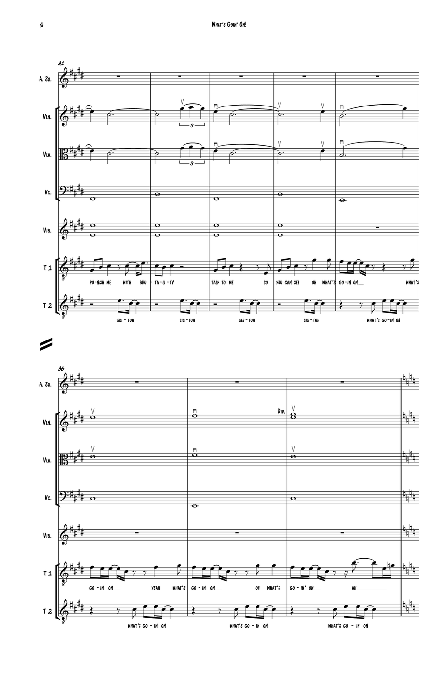What's Going On Chamber Orchestra scores gallery preview page 4