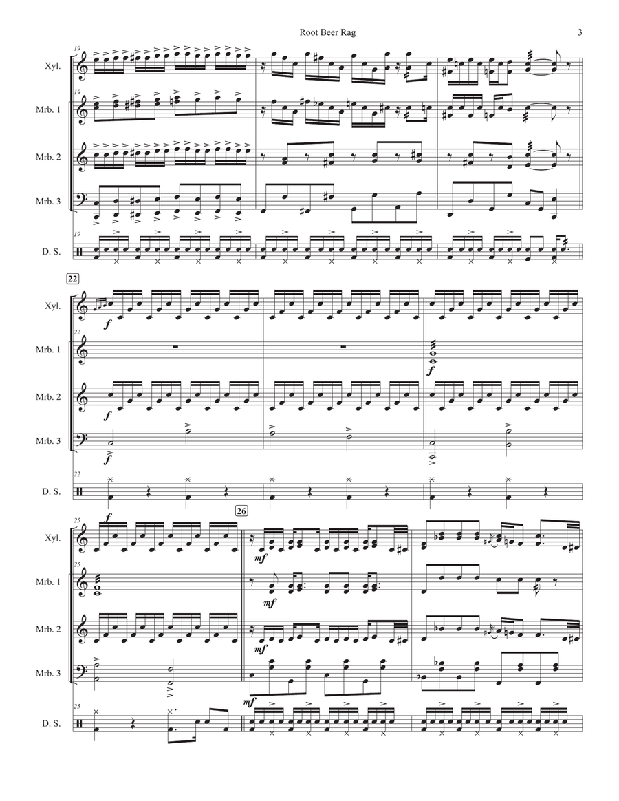 Root Beer Rag Root Beer Rag Percussion Ensemble scores gallery preview page 3