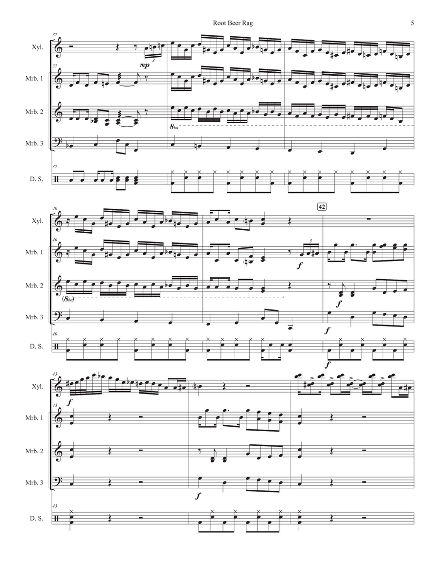 Root Beer Rag Root Beer Rag Percussion Ensemble scores gallery preview page 5