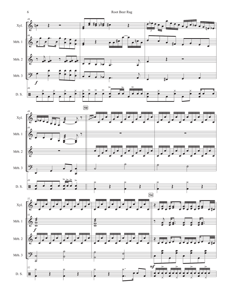 Root Beer Rag Root Beer Rag Percussion Ensemble scores gallery preview page 6