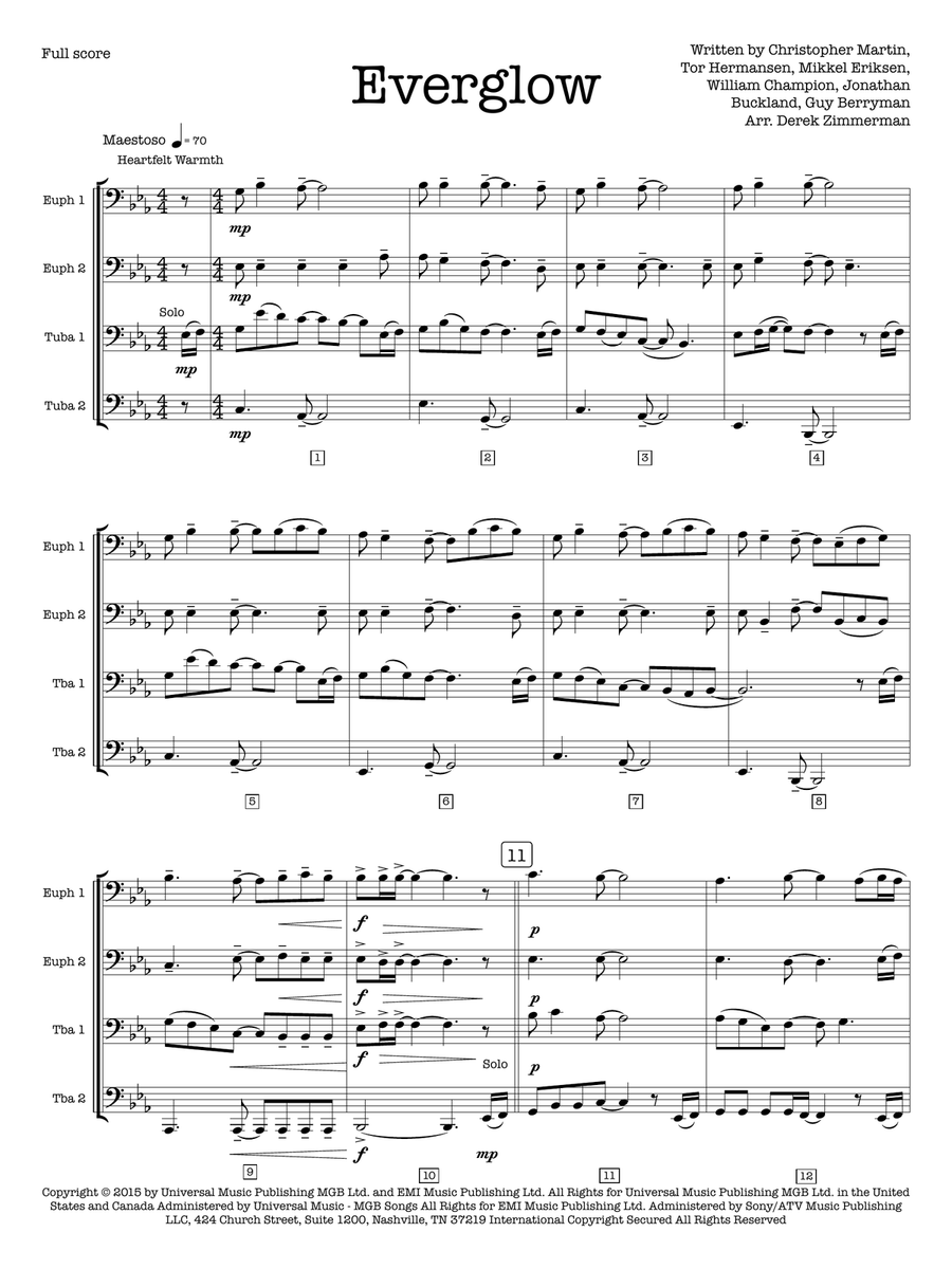 Everglow Brass Quartet scores gallery preview page 1