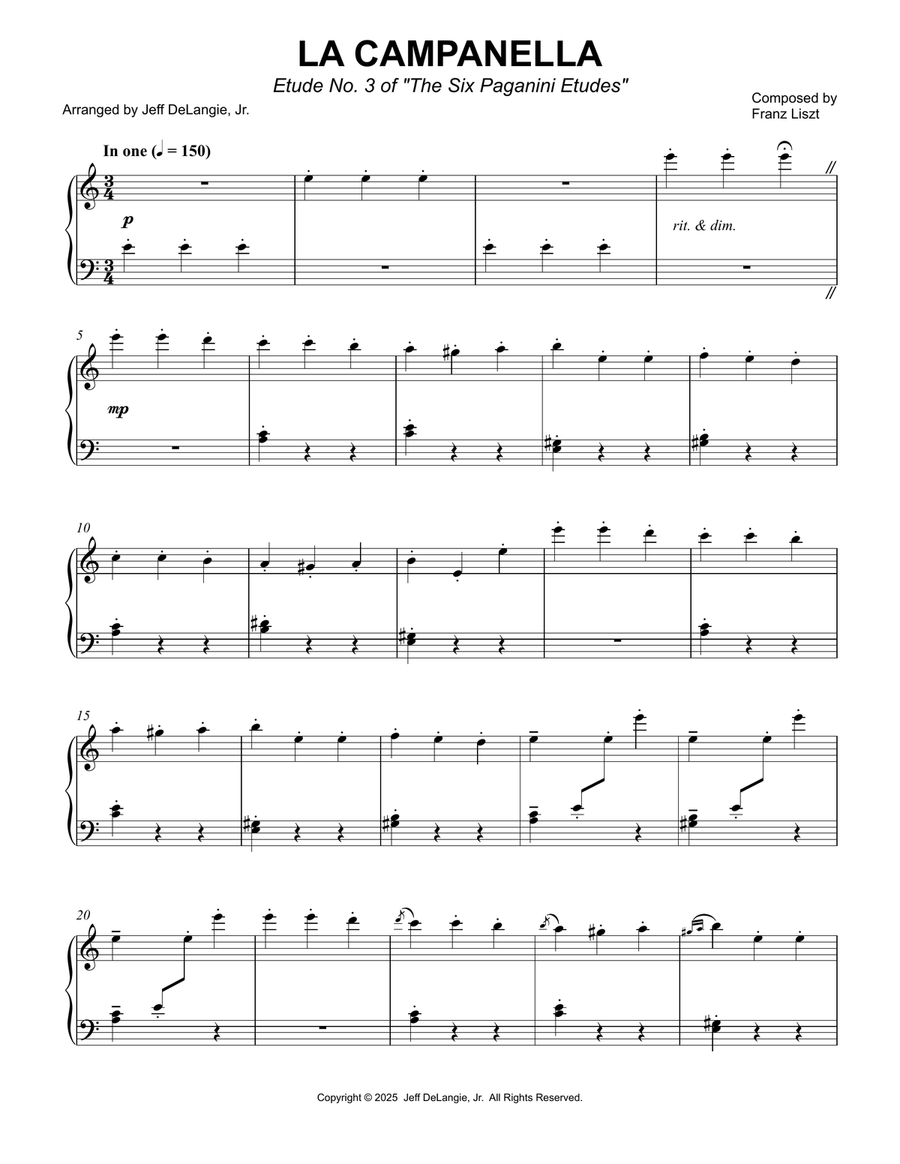 La Campanella Piano Solo scores gallery preview page 1