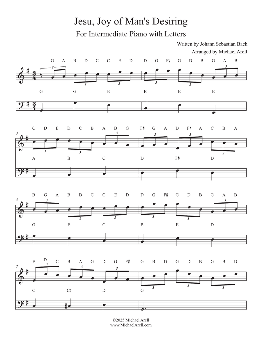 Jesu, Joy Of Man's Desiring for Piano Easy Piano scores gallery preview page 1