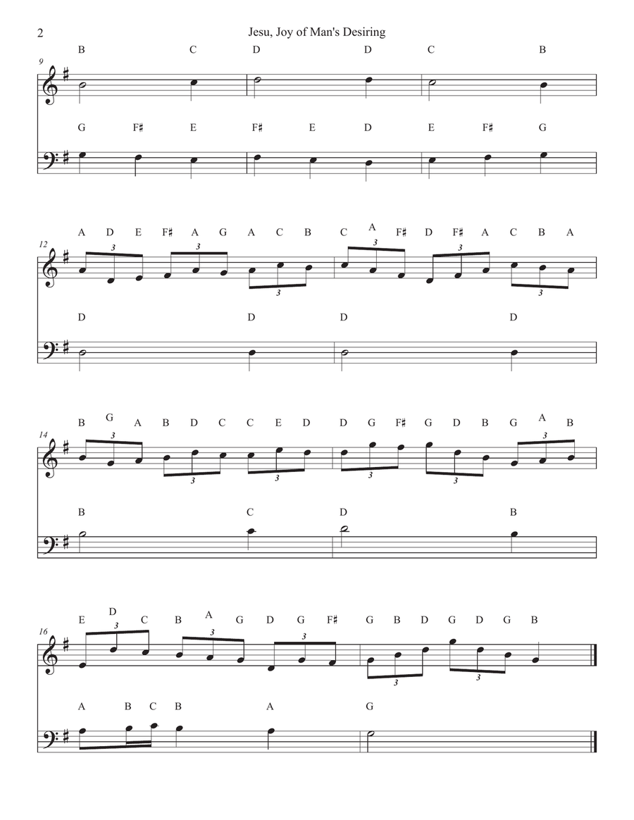 Jesu, Joy Of Man's Desiring for Piano Easy Piano scores gallery preview page 2