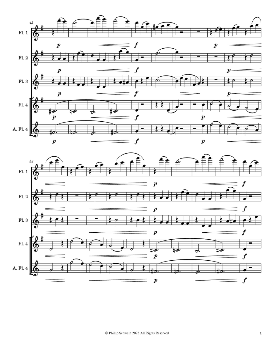 Petite Valse Op. 26 for Flute Quartet with Optional Alto Flute Flute Quartet scores gallery preview page 3