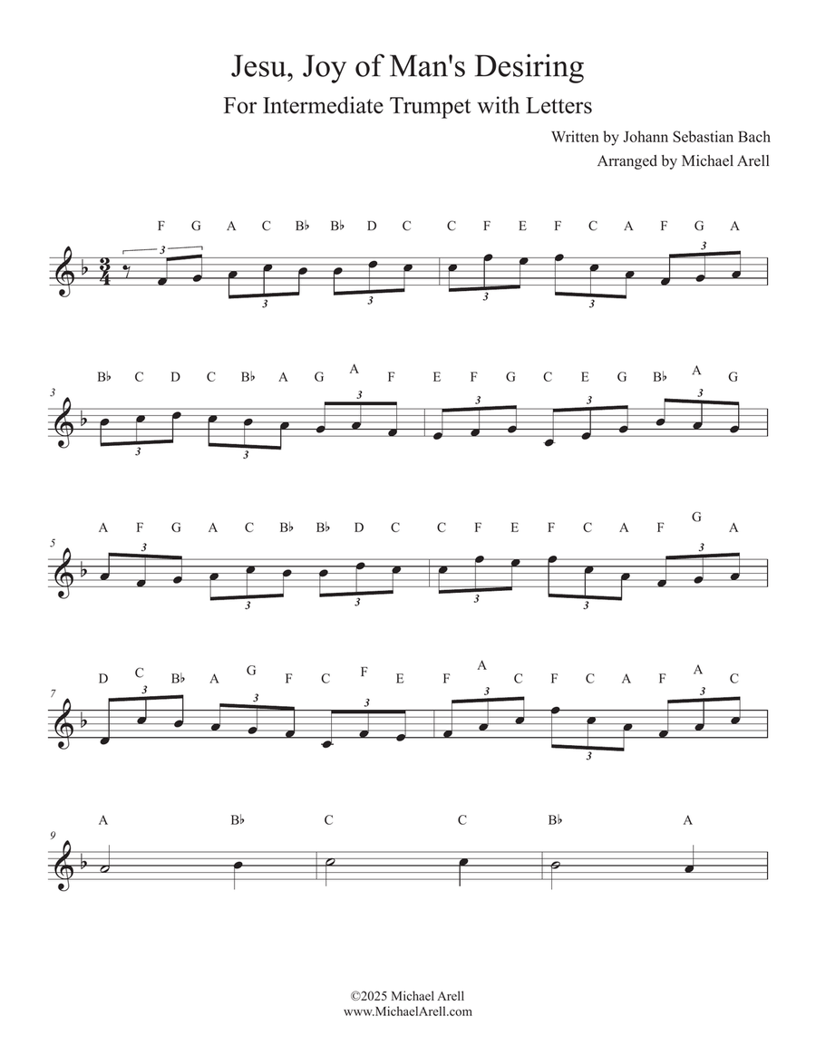 Jesu, Joy Of Man's Desiring for Trumpet C Trumpet scores gallery preview page 1