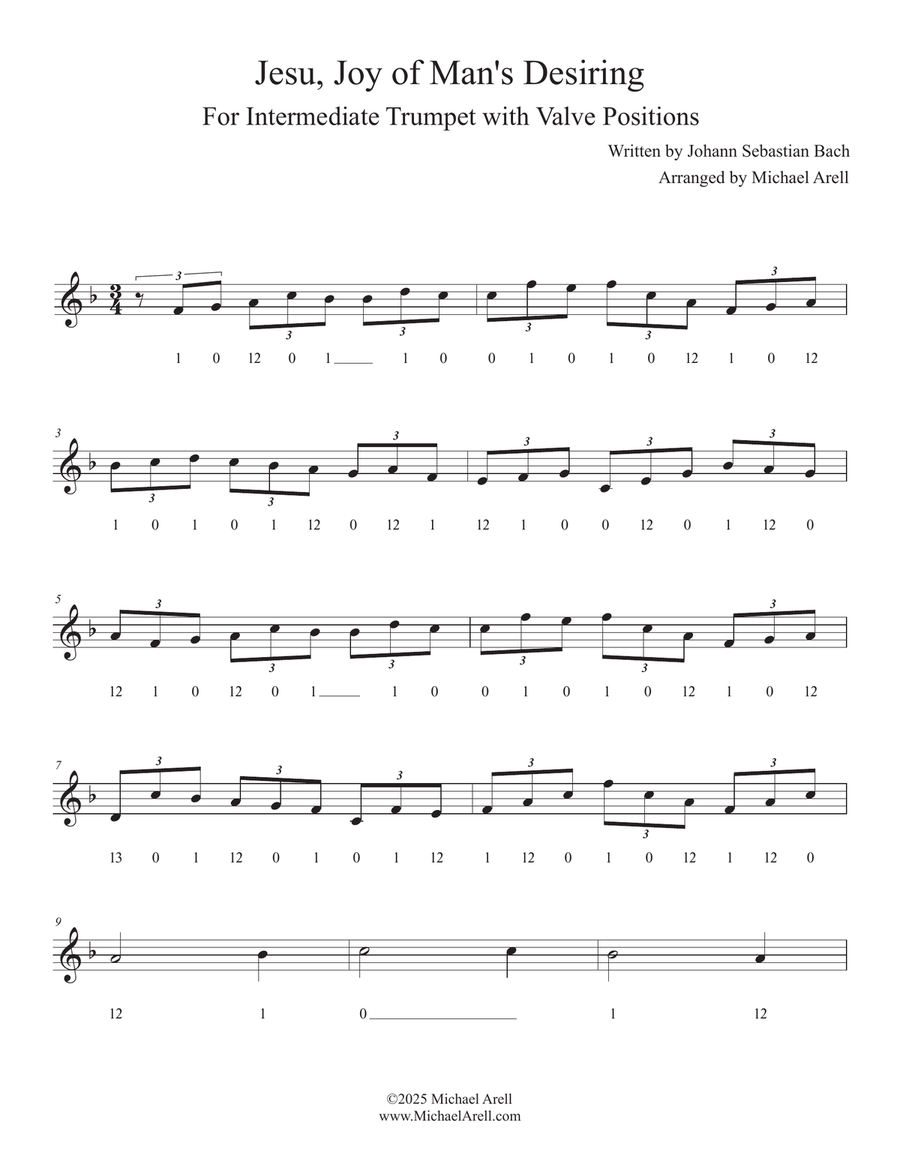 Jesu, Joy Of Man's Desiring for Trumpet C Trumpet scores gallery preview page 3