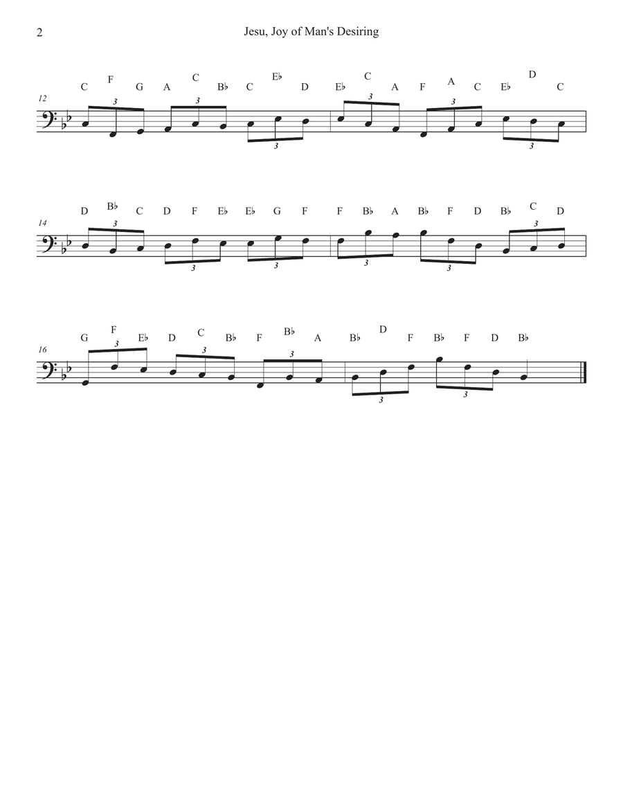 Jesu, Joy Of Man's Desiring for Trombone Bass Trombone scores gallery preview page 2