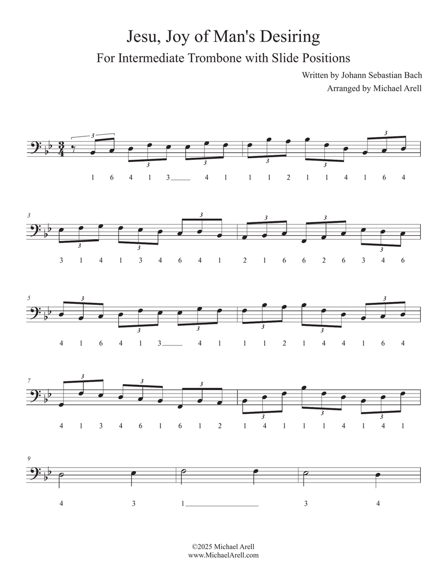 Jesu, Joy Of Man's Desiring for Trombone Bass Trombone scores gallery preview page 3