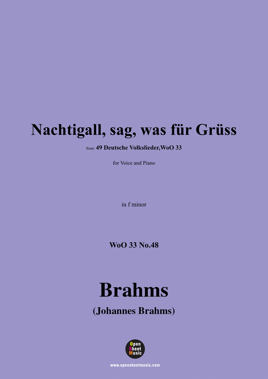 Brahms-Nachtigall,in f minor Piano, Vocal scores gallery preview page 1