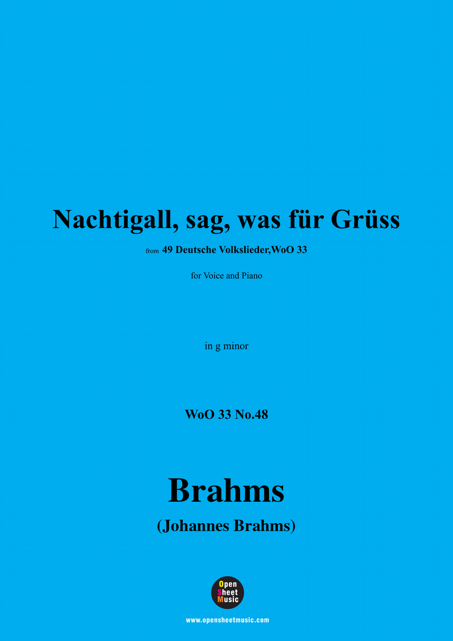 Brahms-Nachtigall,in g minor Piano, Vocal scores gallery preview page 1